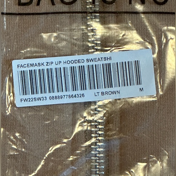NWT SS2023 SUPREME DOUBLE HOOD FACEMASK ZIP-UP HOODIE LIGHT BROWN MEDIUM - Picture 13 of 16
